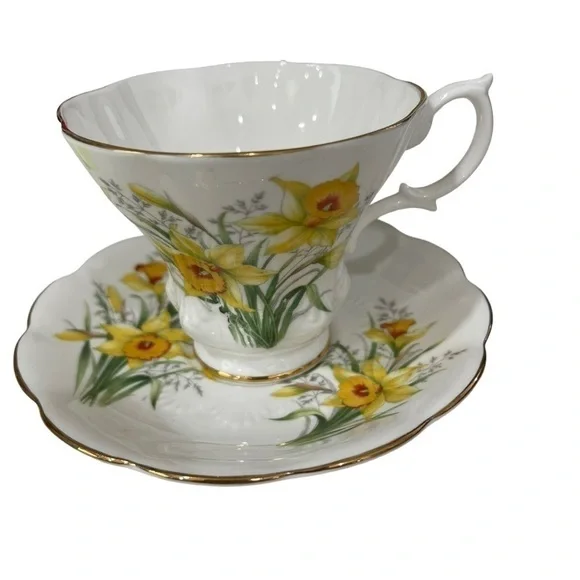 Royal Albert, Friendship Daffodil, teacup and saucer, bone China, England - Picture 1 of 4
